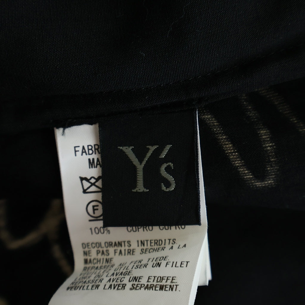 Y's(ワイズ) CUPRO DUNGAREE Y PRINT BIG SHIRT キュプラ ダンガリー プリント ビッグ 長袖シャツ レディース ブラック YQ-B10-226