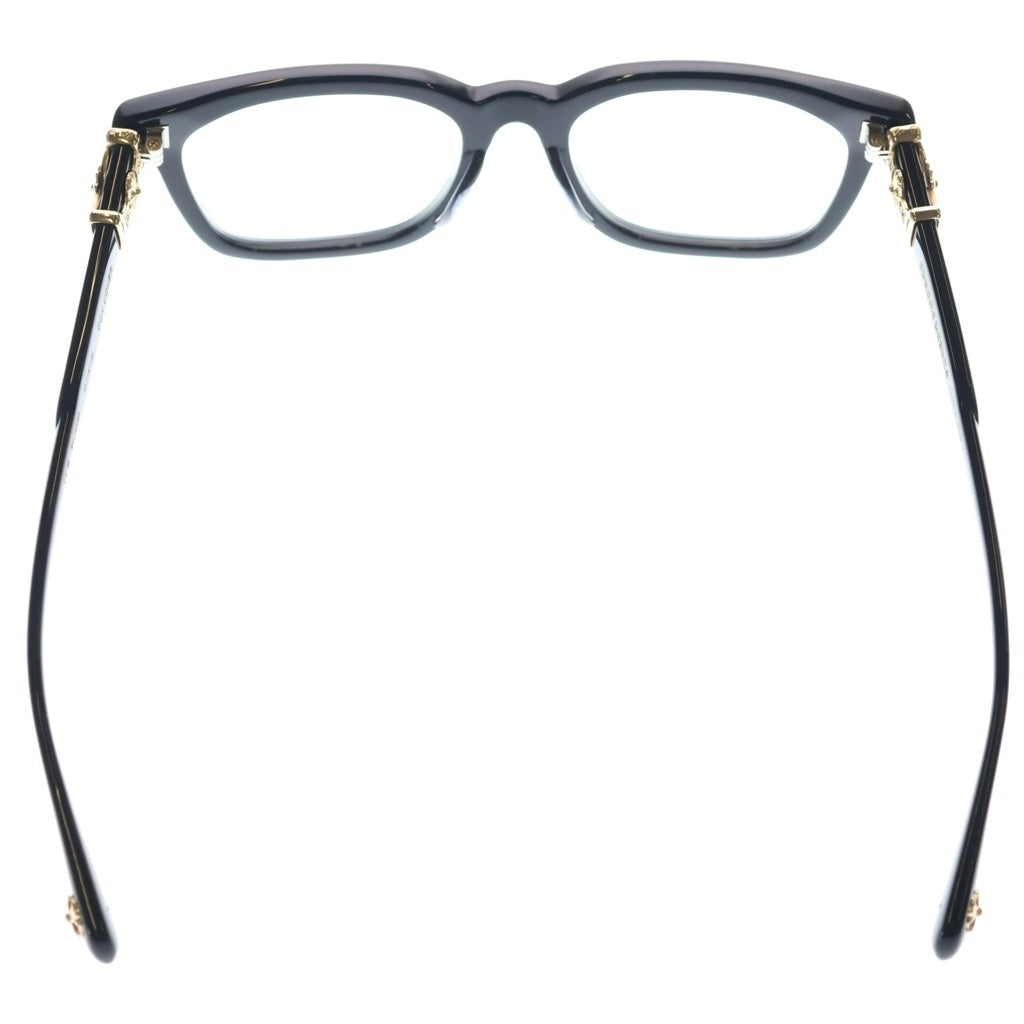CHROME HEARTS(クロムハーツ) COX UCKER CHクロステンプル ウェリントン サングラス メガネ アイウェア ブラック/ゴールド 度有り