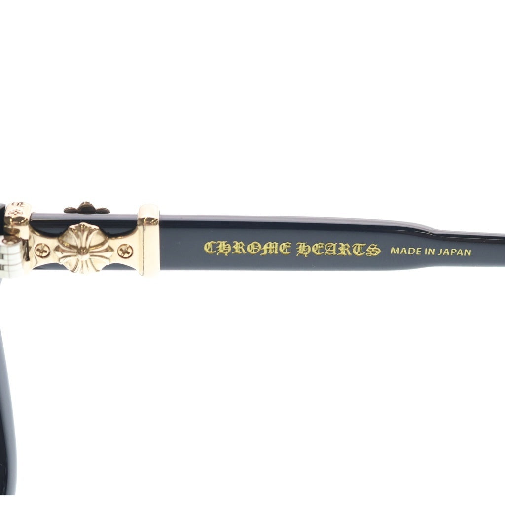CHROME HEARTS(クロムハーツ) COX UCKER CHクロステンプル ウェリントン サングラス メガネ アイウェア ブラック/ゴールド 度有り