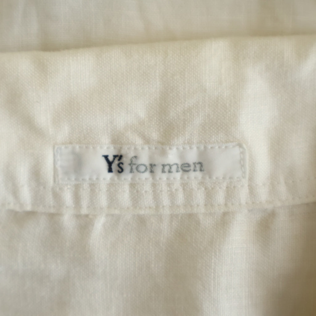Y's for men(ワイズフォーメン) リネン レギュラーカラー 長袖シャツ アイボリー MN-B03-310