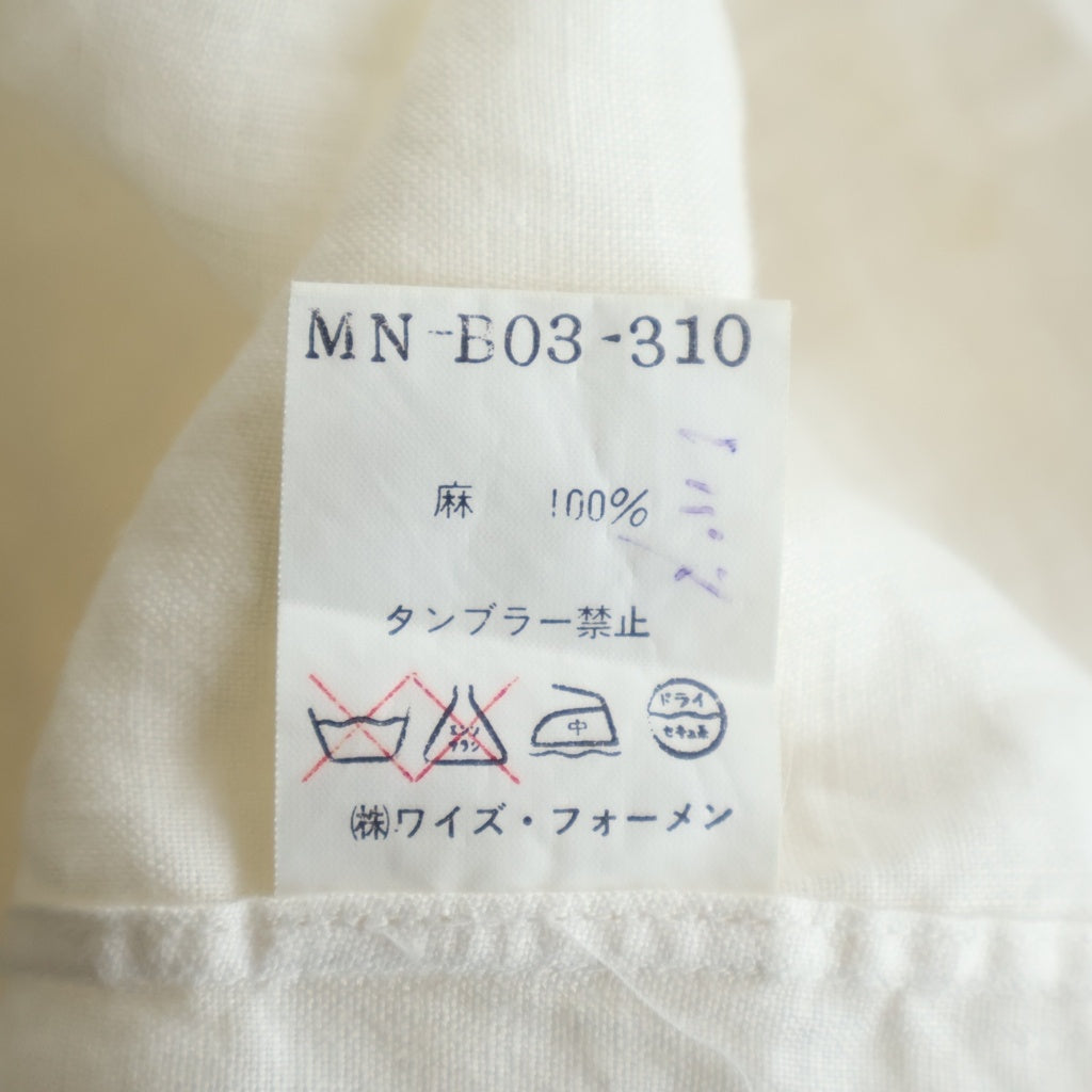 Y's for men(ワイズフォーメン) リネン レギュラーカラー 長袖シャツ アイボリー MN-B03-310