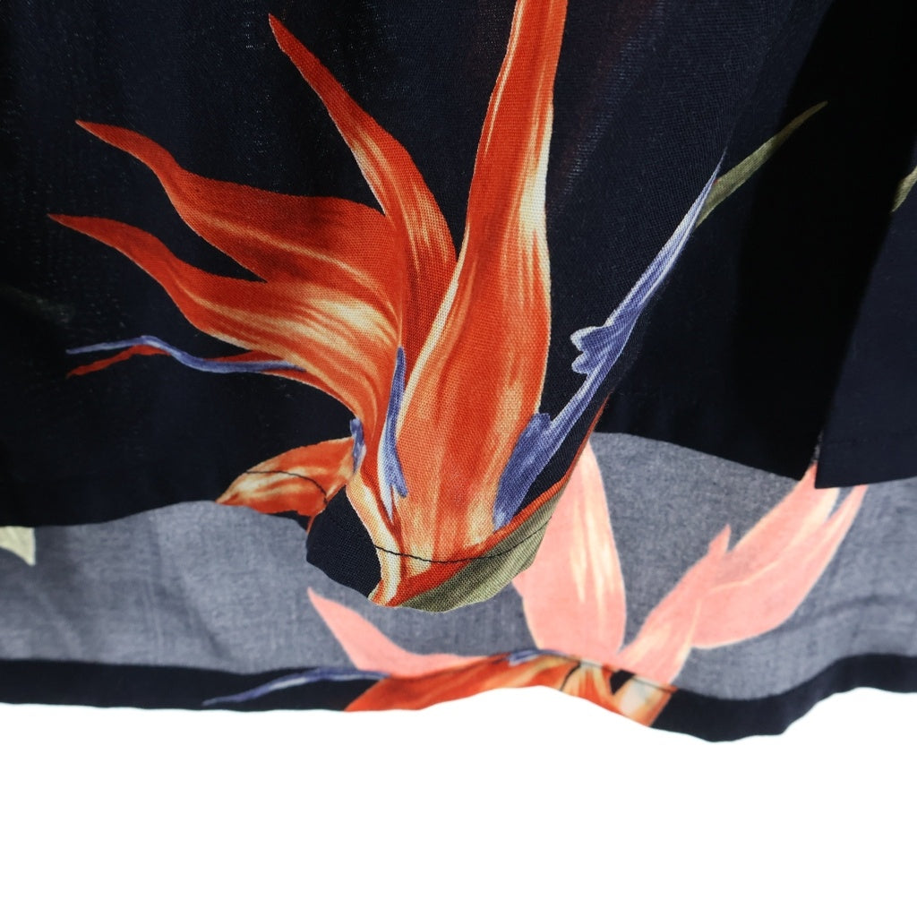 WACKO MARIA(ワコマリア) 18SS BIRD OF PARADISE HAWAIIAN SHIRT バード オブパラダイス ハワイアン オープンカラー 半袖シャツ ブラック 18SS-WMS-HI10
