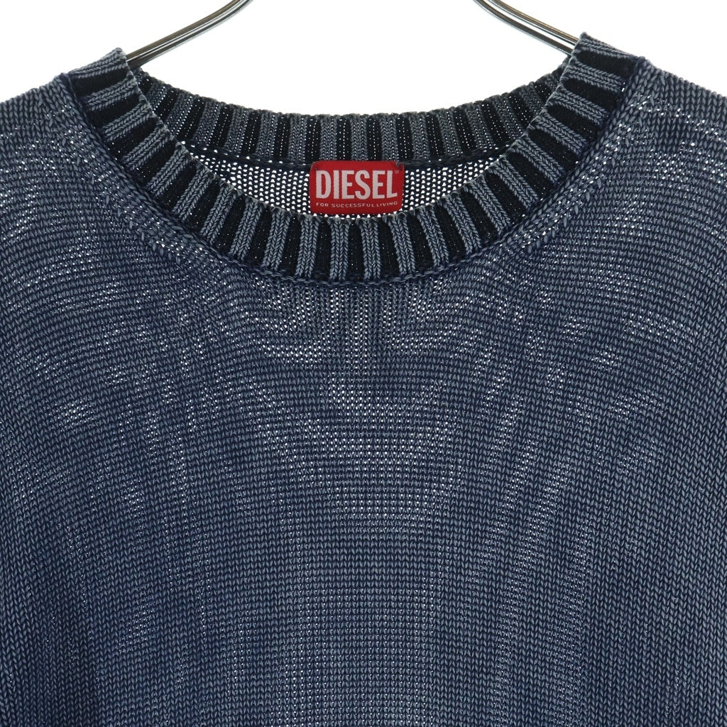 DIESEL(ディーゼル) 24AW K-DELOS-A ポリエステル クルーネック ニット セーター ネイビー A17842