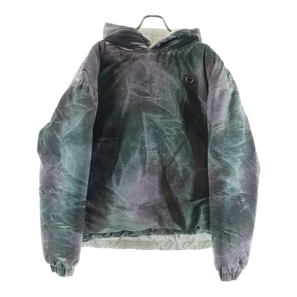 DIESEL(ディーゼル) 25AW ×THUG CLUB W THUG JKT PUFFY JACKET サグクラブ タイダイ フーデッド プルオーバー パファージャケット グリーン P01576-0SPBS