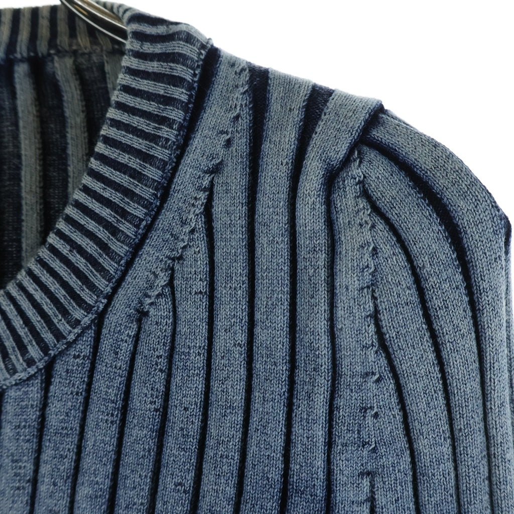 DIESEL(ディーゼル) M-ANCHOR エムアンカー メタルDロゴ クロップドニット セーター レディース ブルー A05768