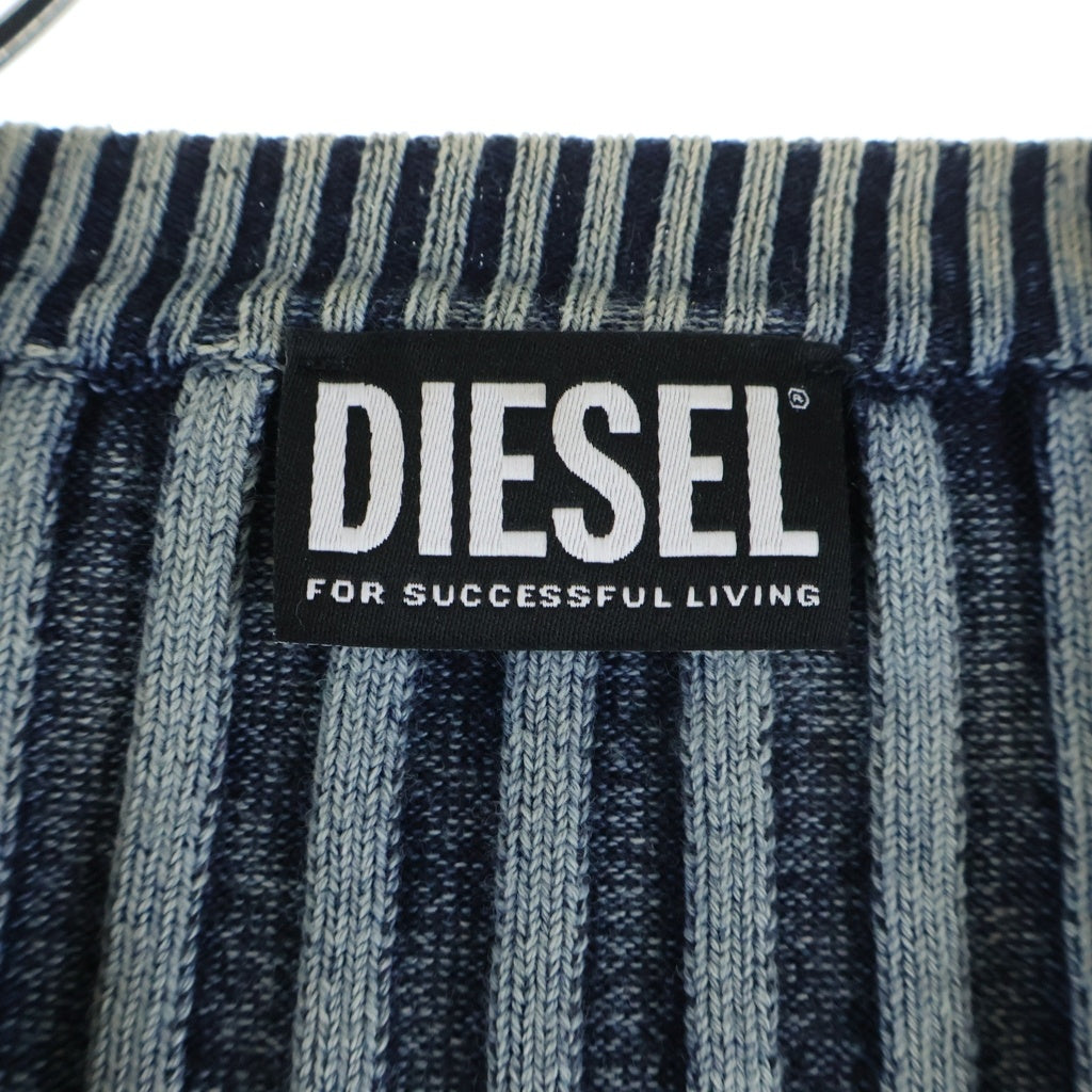 DIESEL(ディーゼル) M-ANCHOR エムアンカー メタルDロゴ クロップドニット セーター レディース ブルー A05768