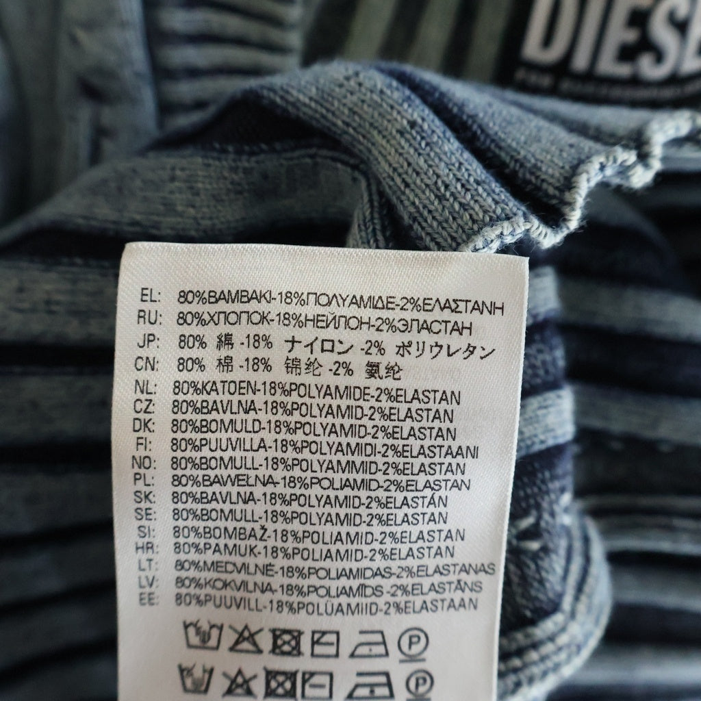 DIESEL(ディーゼル) M-ANCHOR エムアンカー メタルDロゴ クロップドニット セーター レディース ブルー A05768