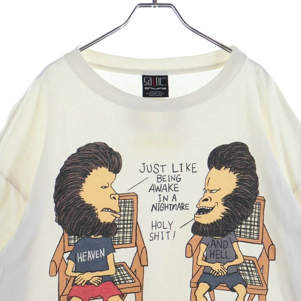 SAINT MICHAEL(セントマイケル) 23SS ×A BATHING APE AP-SS TEE/HVN & HELL アベイシングエイプ フロントプリント クルーネック半袖Tシャツ カットソー ホワイト SM-S23-0000-110