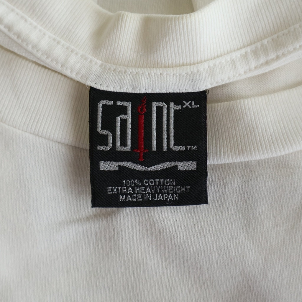 SAINT MICHAEL(セントマイケル) 23SS ×A BATHING APE AP-SS TEE/HVN & HELL アベイシングエイプ フロントプリント クルーネック半袖Tシャツ カットソー ホワイト SM-S23-0000-110