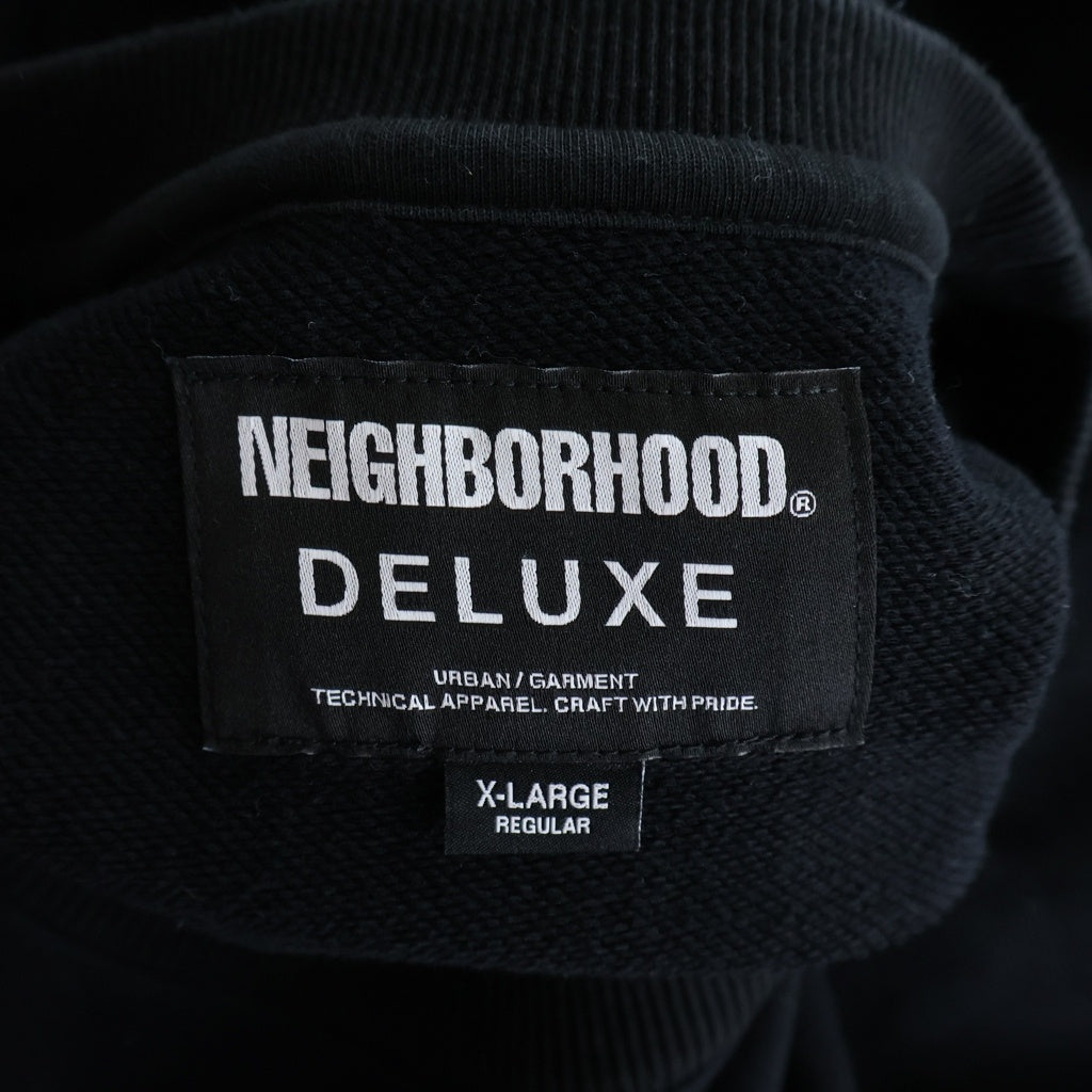 NEIGHBORHOOD(ネイバーフッド) 23AW ×DELUXE SWEATSHIRT LS ロゴプリント デラックス クルーネックスウェット トレーナー ブラック 23244DDN-CSM01S