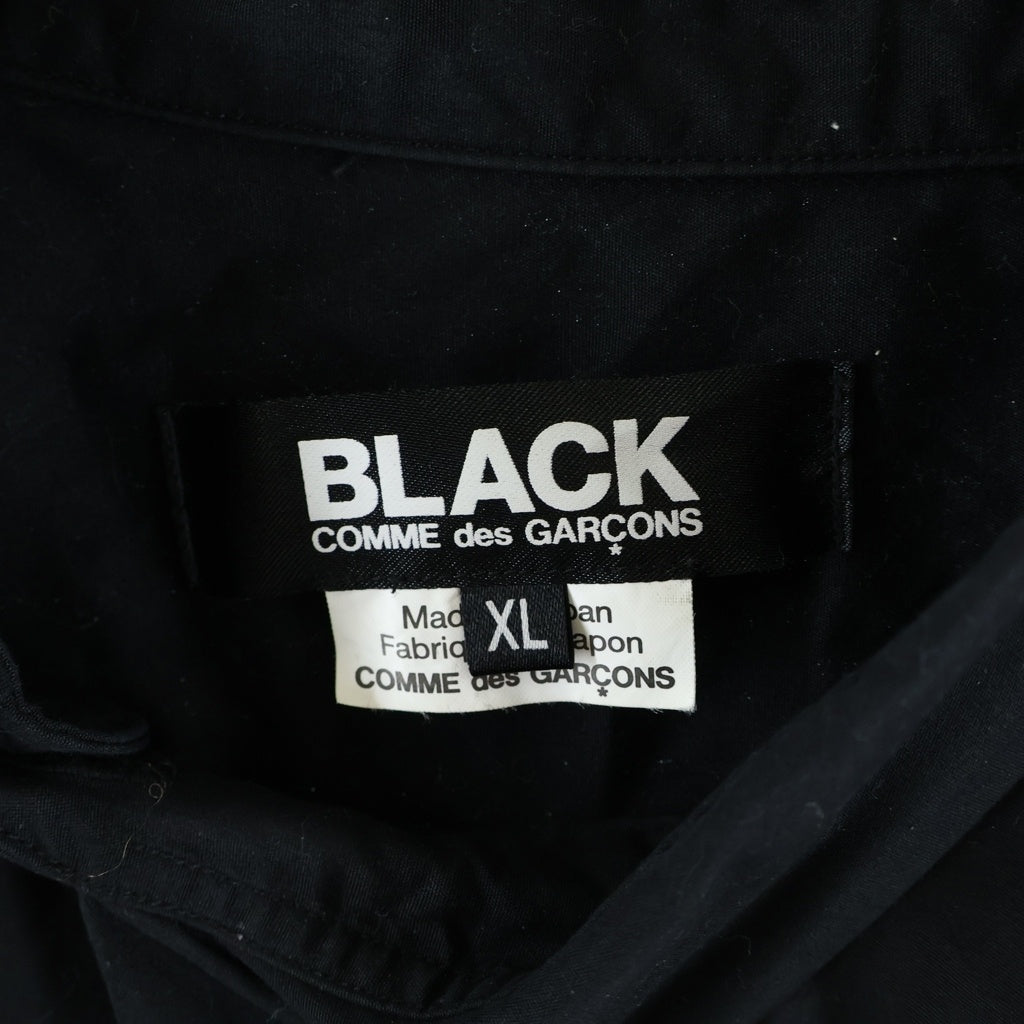 BLACK COMME des GARCONS(ブラックコムデギャルソン) 22AW AD2022 レギュラーカラー コットン 長袖ねじれシャツ ブラック 1J-B012