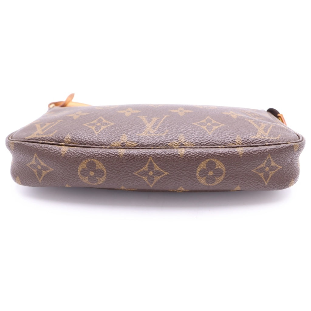 LOUIS VUITTON(ルイヴィトン) モノグラム ポシェットアクセソワール ゴールド金具 レザー ハンドバッグ ポーチケース ブラウン M51980 レディース