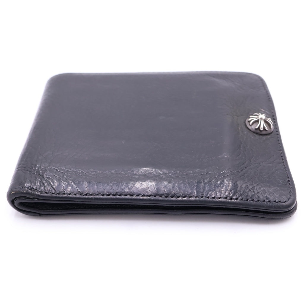 CHROME HEARTS(クロムハーツ) 1SNAP 1スナップ クロス ボールボタン レザーウォレット 財布 ブラック