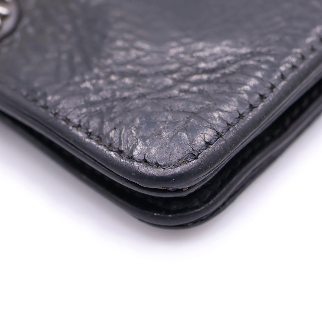 CHROME HEARTS(クロムハーツ) 1SNAP 1スナップ クロス ボールボタン レザーウォレット 財布 ブラック