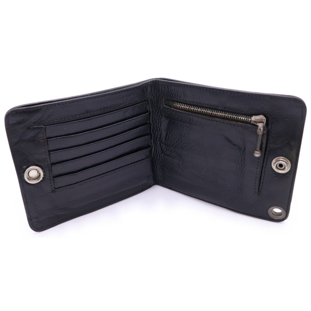 CHROME HEARTS(クロムハーツ) 1SNAP 1スナップ クロス ボールボタン レザーウォレット 財布 ブラック
