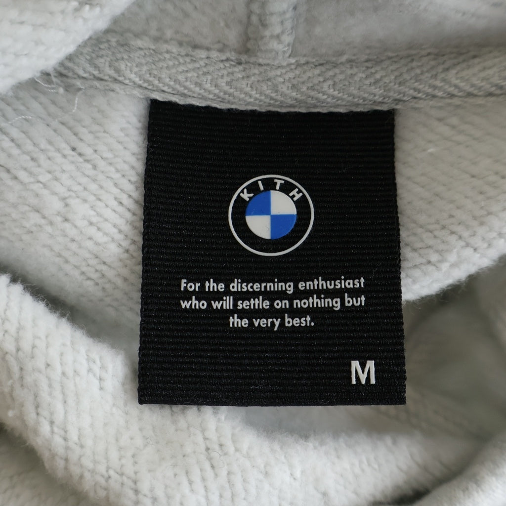 KITH(キス) 20AW ×BMW M SPORT LOGO HOODIE スポーツロゴエンブロイダリー プルオーバーフーデッドパーカー グレー KH2588