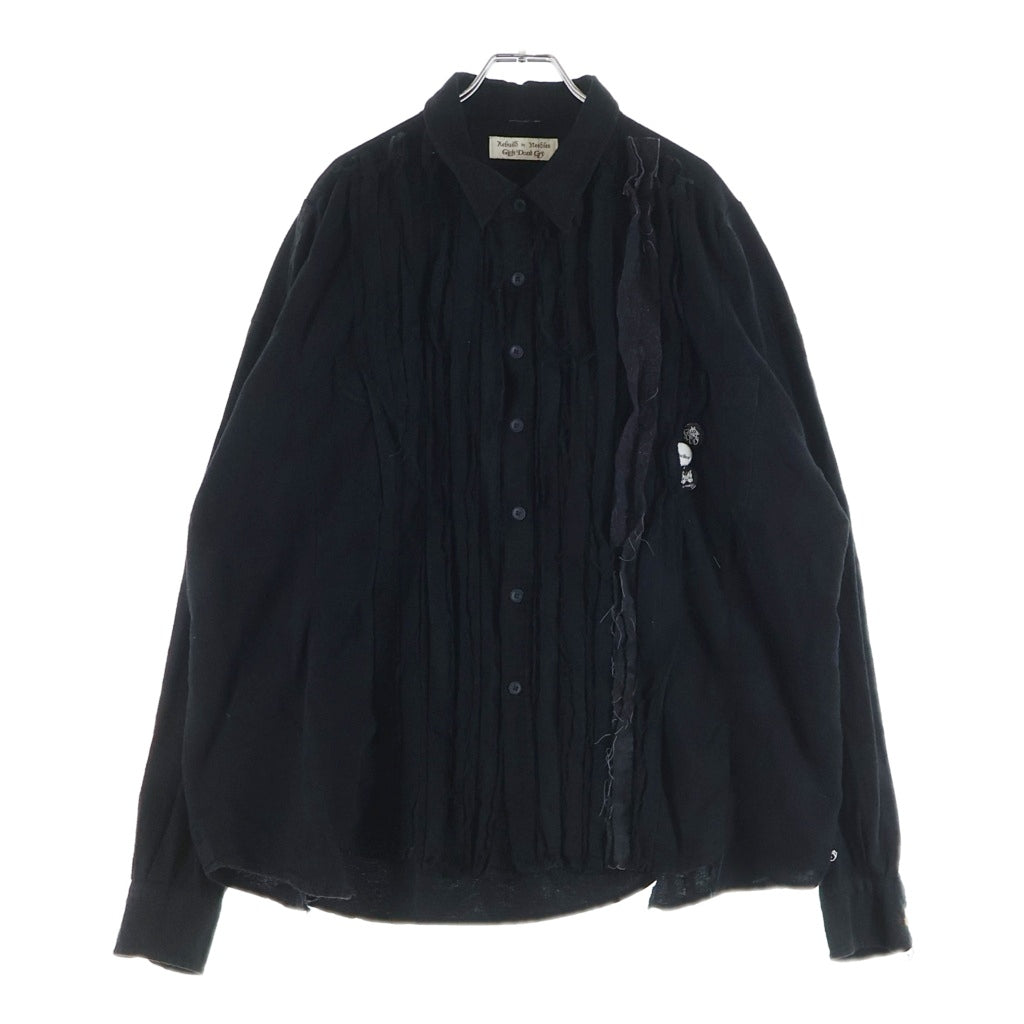 Rebuild by needles(リビルドバイニードルス) 20AW ×GIRLS DON'T CRY ガールズドントクライ フランネル 再構築シャツ ブラック HM415