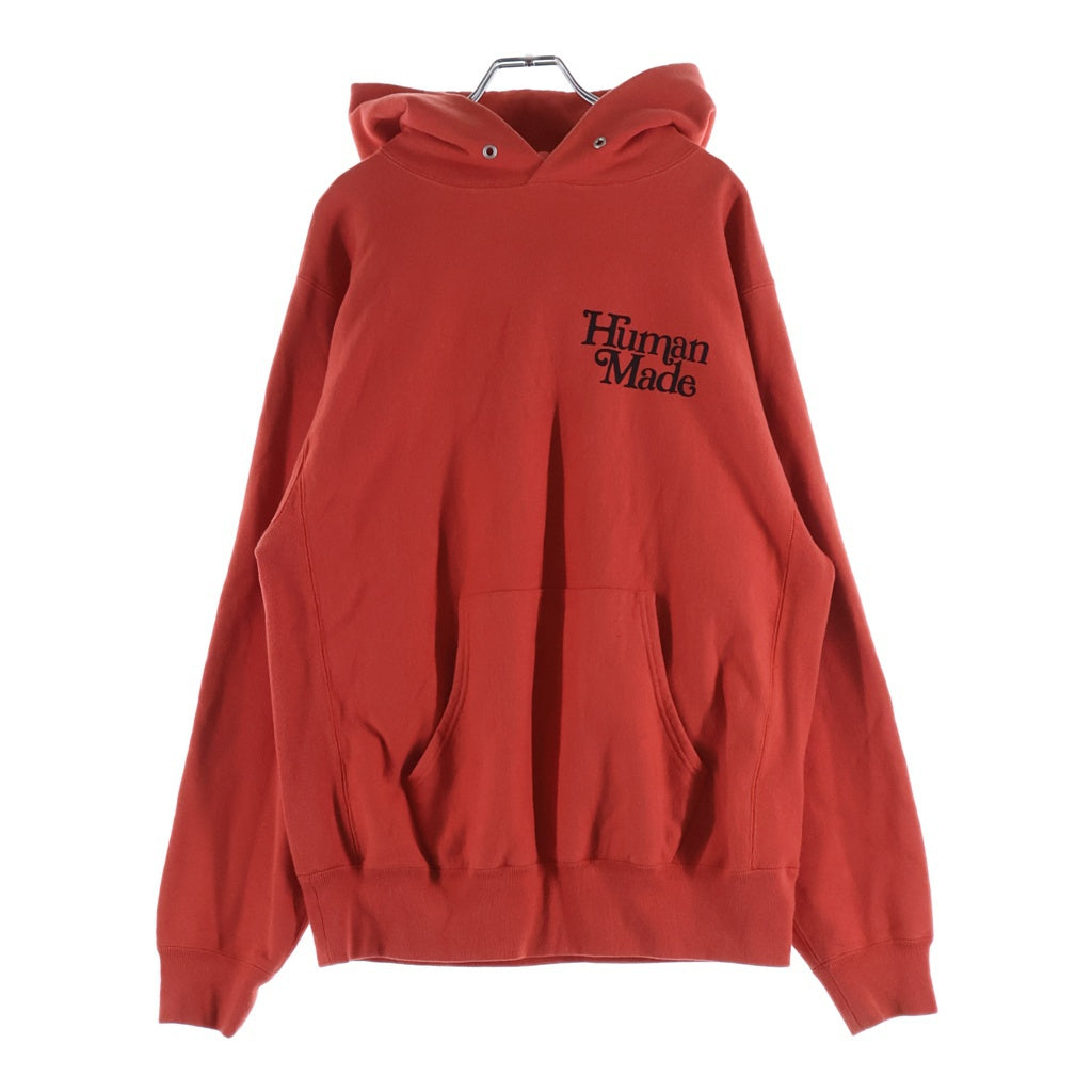 HUMAN MADE(ヒューマンメイド) ×GIRLS DON'T CRY LOGO HOODIE ガールズドントクライ ロゴプリント プルオーバースウェットパーカー フーディー レッド