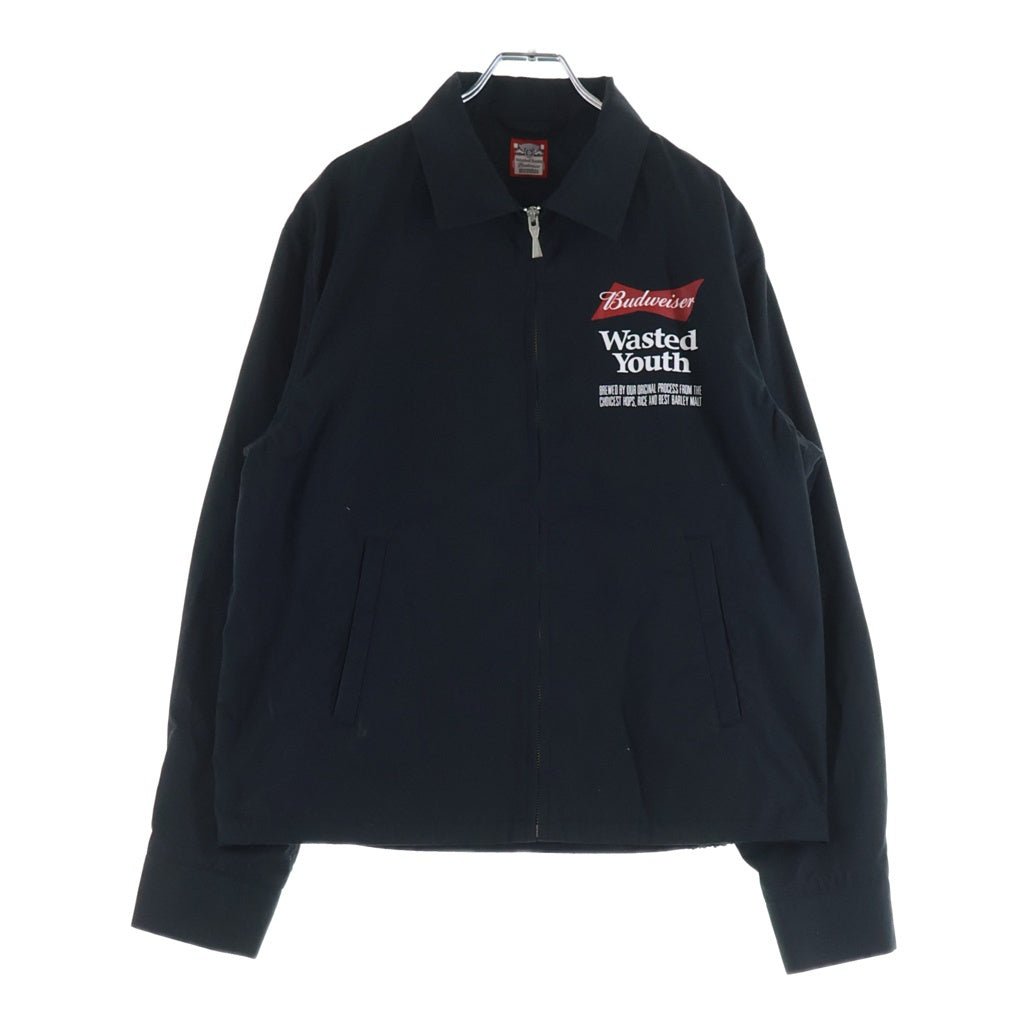 WASTED YOUTH(ウェイステッドユース) 23AW ×BUDWEISER JACKET バドワイザー ジャケット スウィングトップ ブラック