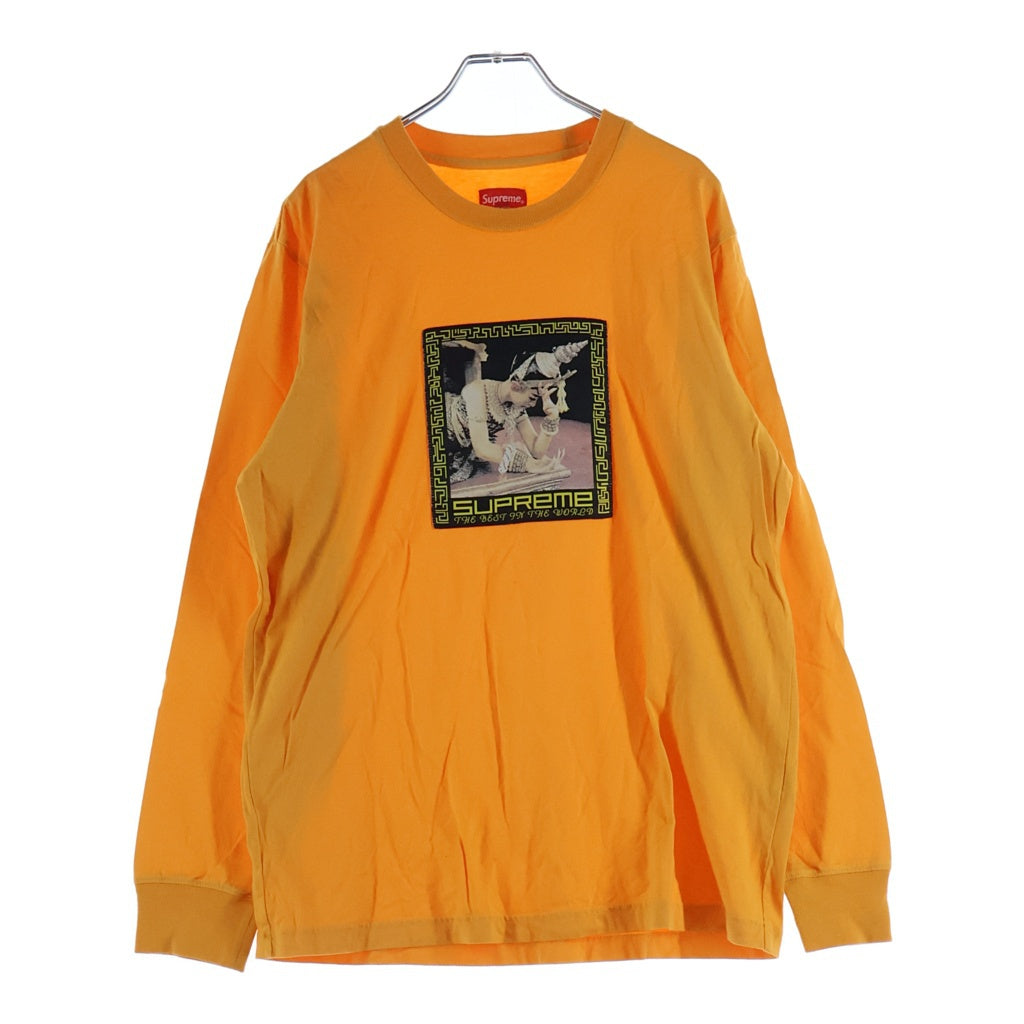 SUPREME(シュプリーム) 17AW Best In The World L/S Tee ベストインザワールドプリント クルーネック長袖Tシャツ ロングスリーブカットソー オレンジ