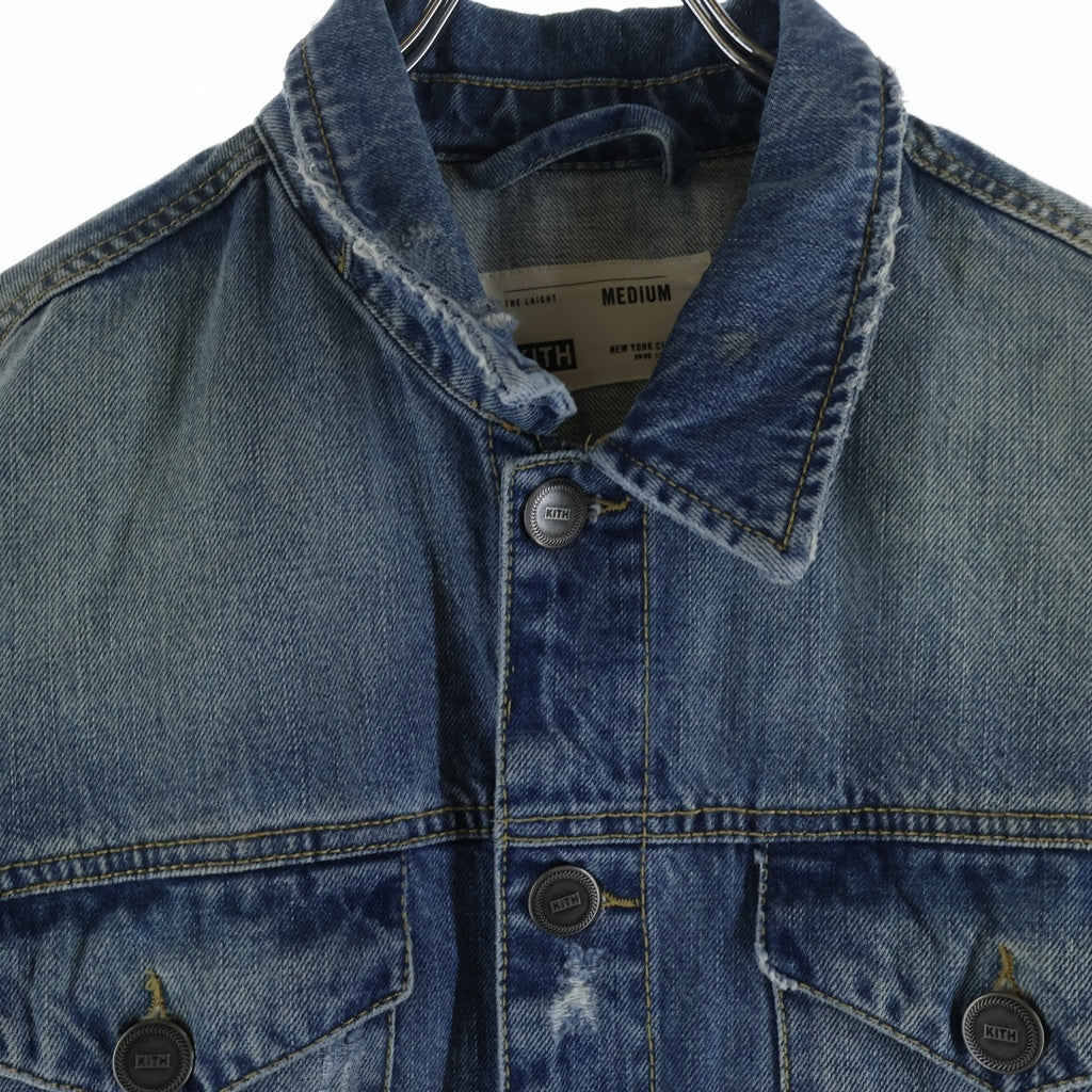 KITH(キス) 18SS LAIGHT DENIM JACKET HOSU BLUE ロゴプリント ライトデニムジャケット インディゴ KH-LDJSS18HBL
