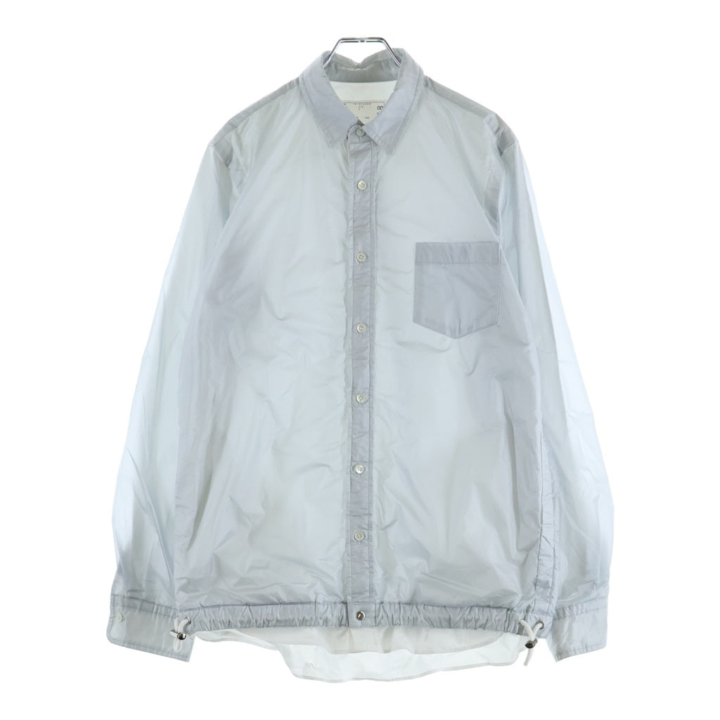 Sacai(サカイ) 19AW SPONGE SWEAT MA-1 HOODIE ドッキングナイロンシャツジャケット グレー 19-02048M