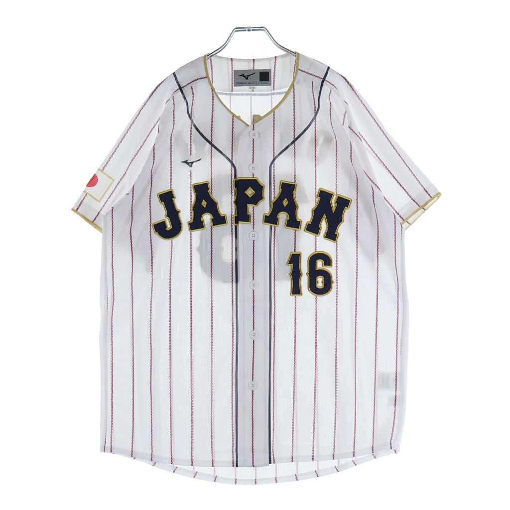 MIZUNO(ミズノ) 2023年 WBC 日本代表 大谷翔平 ロゴエンブロイダリー レプリカユニフォーム ホーム ベースボールシャツ ホワイト 12JCAU9028