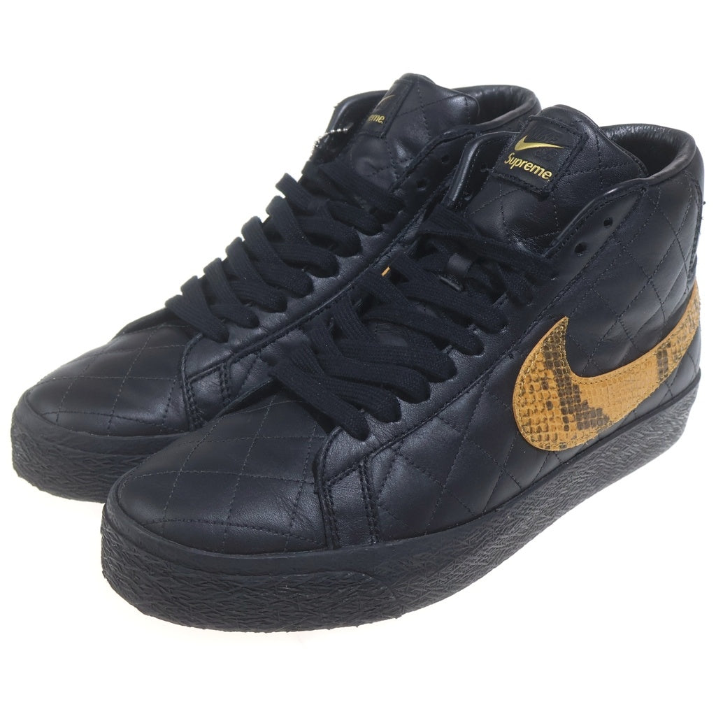 NIKE SB(ナイキエスビー) 22AW ×SUPREME BLAZER MID シュプリーム ブレーザー ミッドカットスニーカー ブラック/イエロー US9/27cm DV5078-001