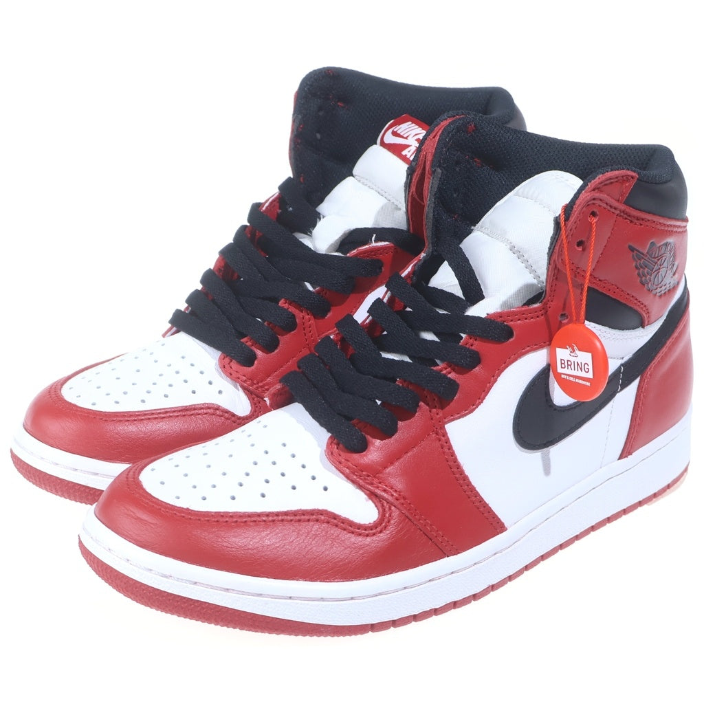 NIKE(ナイキ) 【鑑賞用 2015年製】 AIR JORDAN 1 RETRO HIGH OG CHICAGO エアジョーダン 1 レトロ シカゴ ハイカットスニーカー レッド US9.5/27.5cm 555088-101