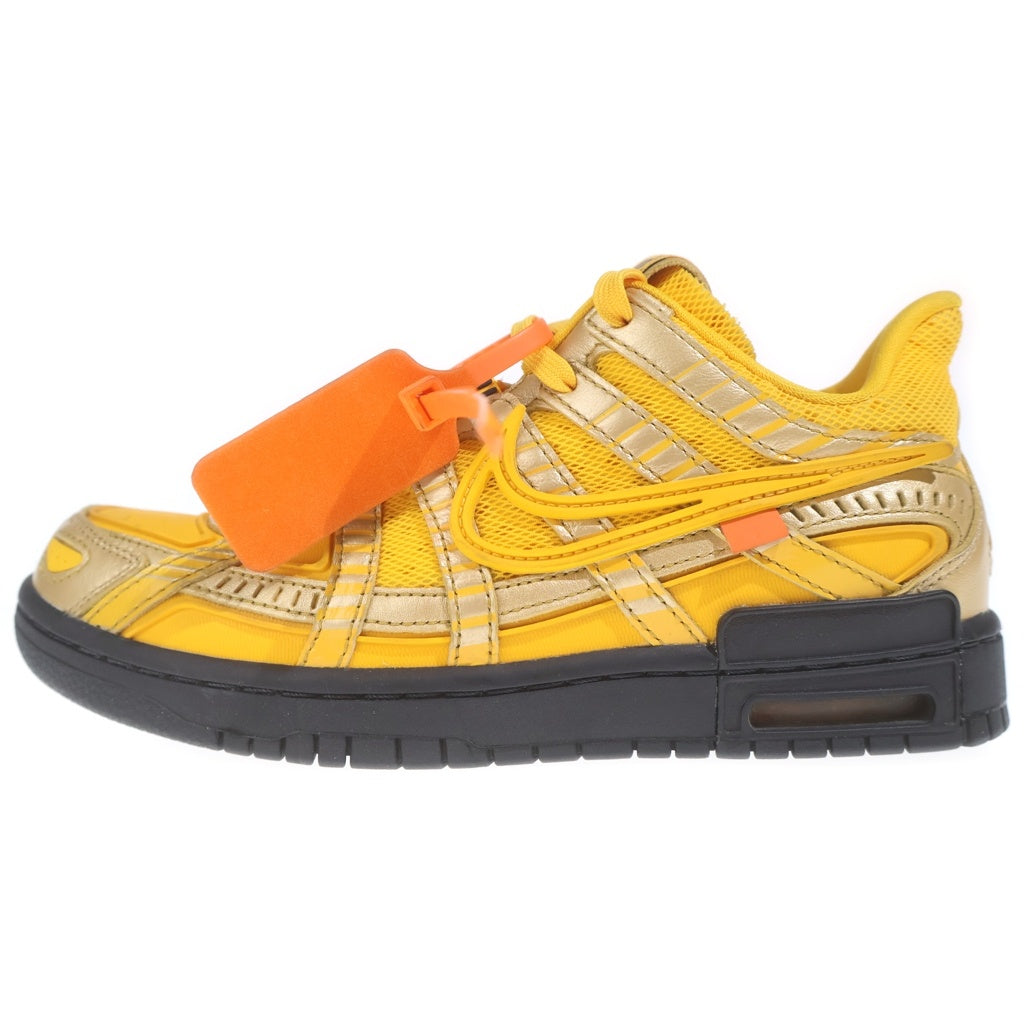 NIKE(ナイキ) ×OFF-WHITE AIR RUBBER DUNK LOW UNIVERSITY GOLD オフホワイト ラバーダンク ローカットスニーカー イエロー US5.5/24cm レディース CU6015-700