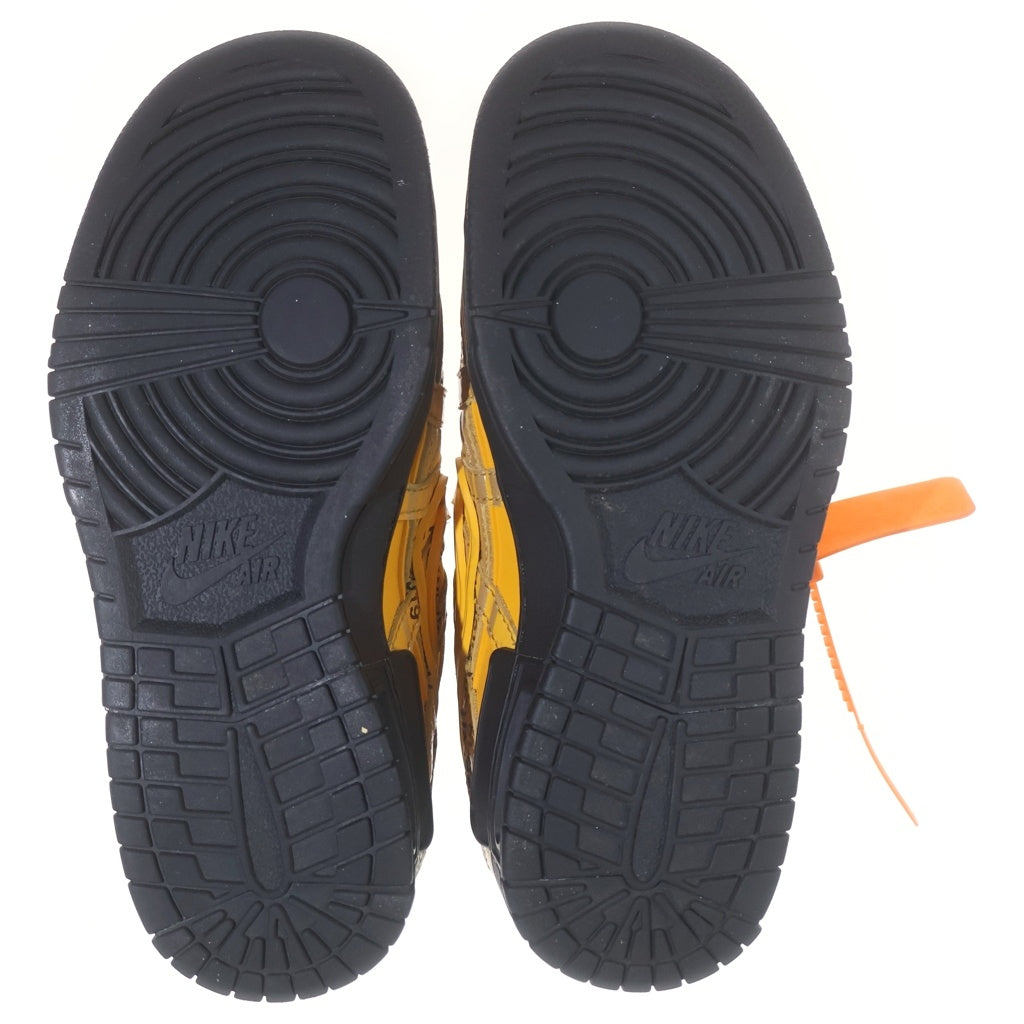 NIKE(ナイキ) ×OFF-WHITE AIR RUBBER DUNK LOW UNIVERSITY GOLD オフホワイト ラバーダンク ローカットスニーカー イエロー US5.5/24cm レディース CU6015-700