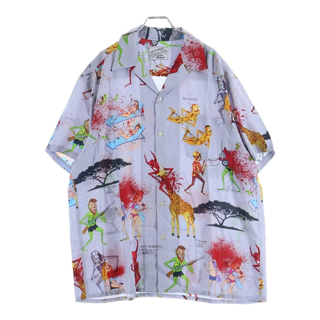 WACKO MARIA(ワコマリア) 20SS ×NECK FACE HAWAIIAN SHIRT ネックフェイス グラフィックプリント 半袖ハワイアンシャツ パープル NECKFACE-WM-HI07