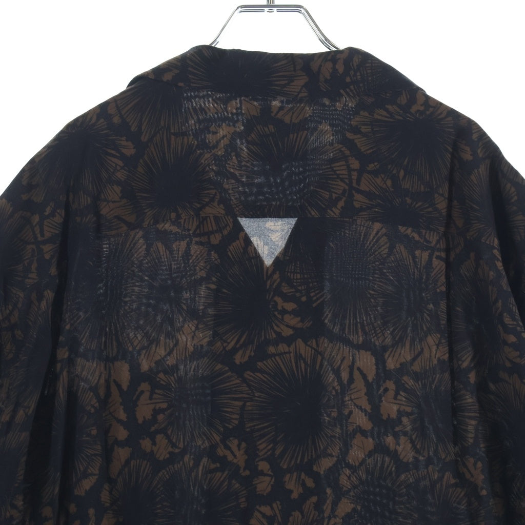 BUDSPOOL(バッズプール) ×GAKKIN 松煙墨 HAWAIIAN SHIRT ガッキン 半袖ハワイアンシャツ ブラック/ブラウン