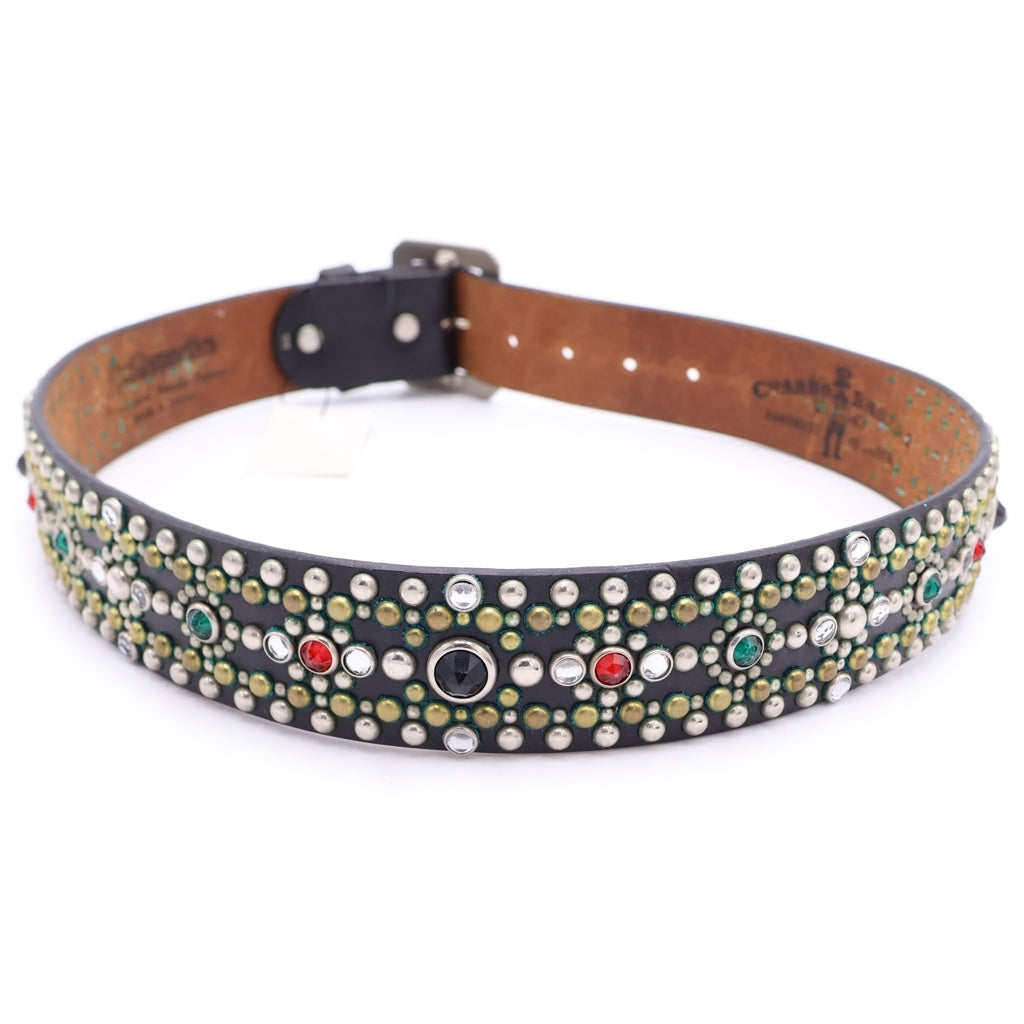 WACKO MARIA(ワコマリア) ×CHARRO RASTRA STUDS BELT チャロラストラ レザースタッズベルト ブラック WMR-BLT-05
