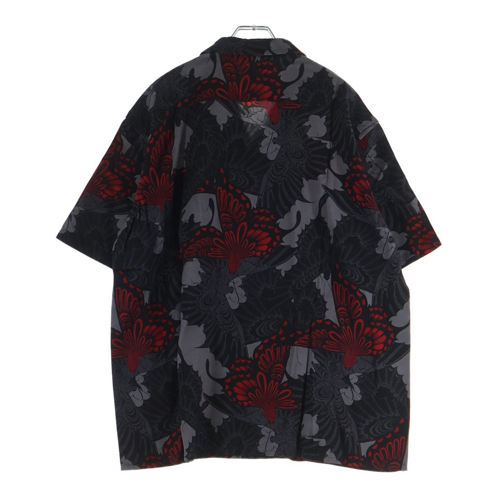 BUDSPOOL(バッズプール) ×GAKKIN 三艶蝶 HAWAIIAN SHIRT ガッキン 半袖ハワイアンシャツ ブラック/レッド APHR-0292