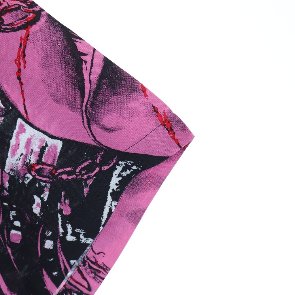 WACKO MARIA(ワコマリア) 26SS ×TERRIFIER HAWAIIAN SHIRT グラフィックプリント 半袖ハワイアンシャツ ブラック/ピンク TERRIFIER-WM-HI03