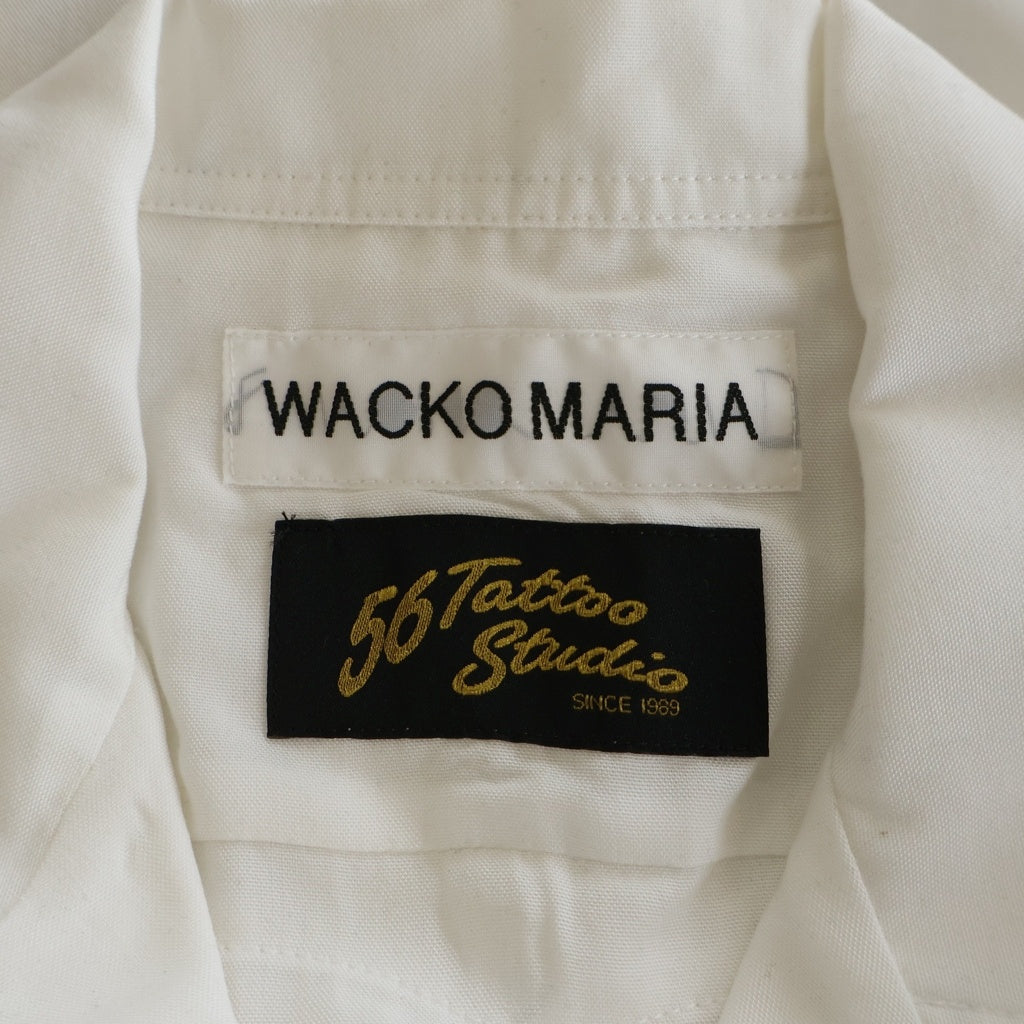WACKO MARIA(ワコマリア) 25SS ×56 TATTOO STUDIO CUBA SHIRT 56タトゥースタジオ スカルエンブロイダリー キューバシャツ ホワイト 56TS-WM-OC02