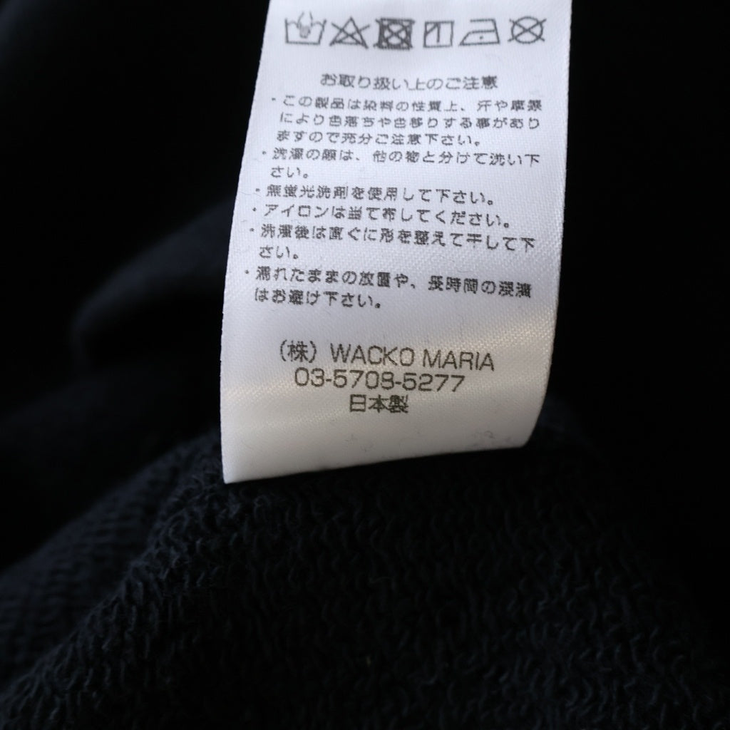 WACKO MARIA(ワコマリア) 24SS ×NECK FACE ネックフェイス グラフィックプリント クルーネックプルオーバースウェットシャツ トレーナー ブラック NECKFACE-WM-SS32