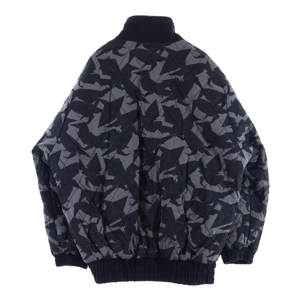 BUDSPOOL(バッズプール) 25AW ×GAKKIN 折り鴉 PAPER CROWS REVERSIBLE JACKET キルティング リバーシブルジャケット ブラック/グレー