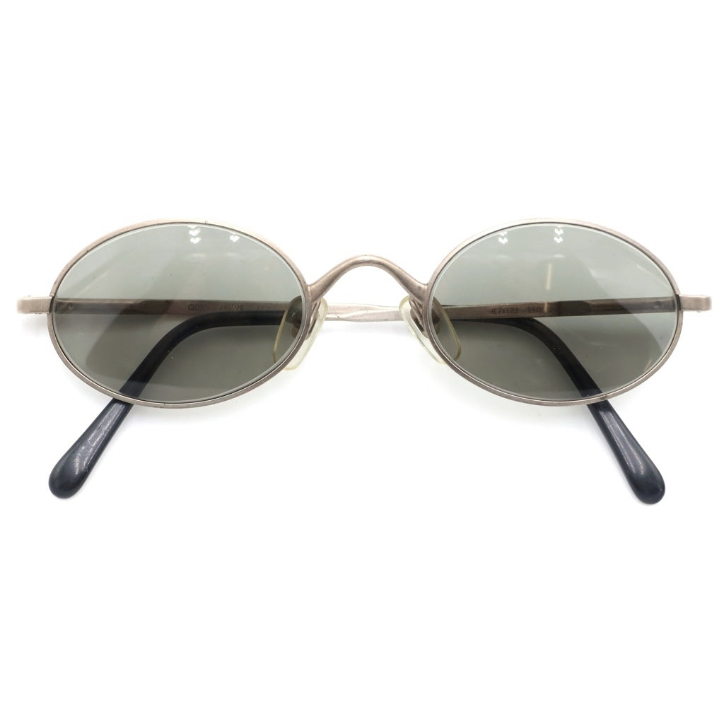 GIORGIO ARMANI(ジョルジオアルマーニ) 80S VINTAGE ビンテージ オーバルシルエット アイウェア サングラス メガネ 眼鏡 グリーン/シルバー 122