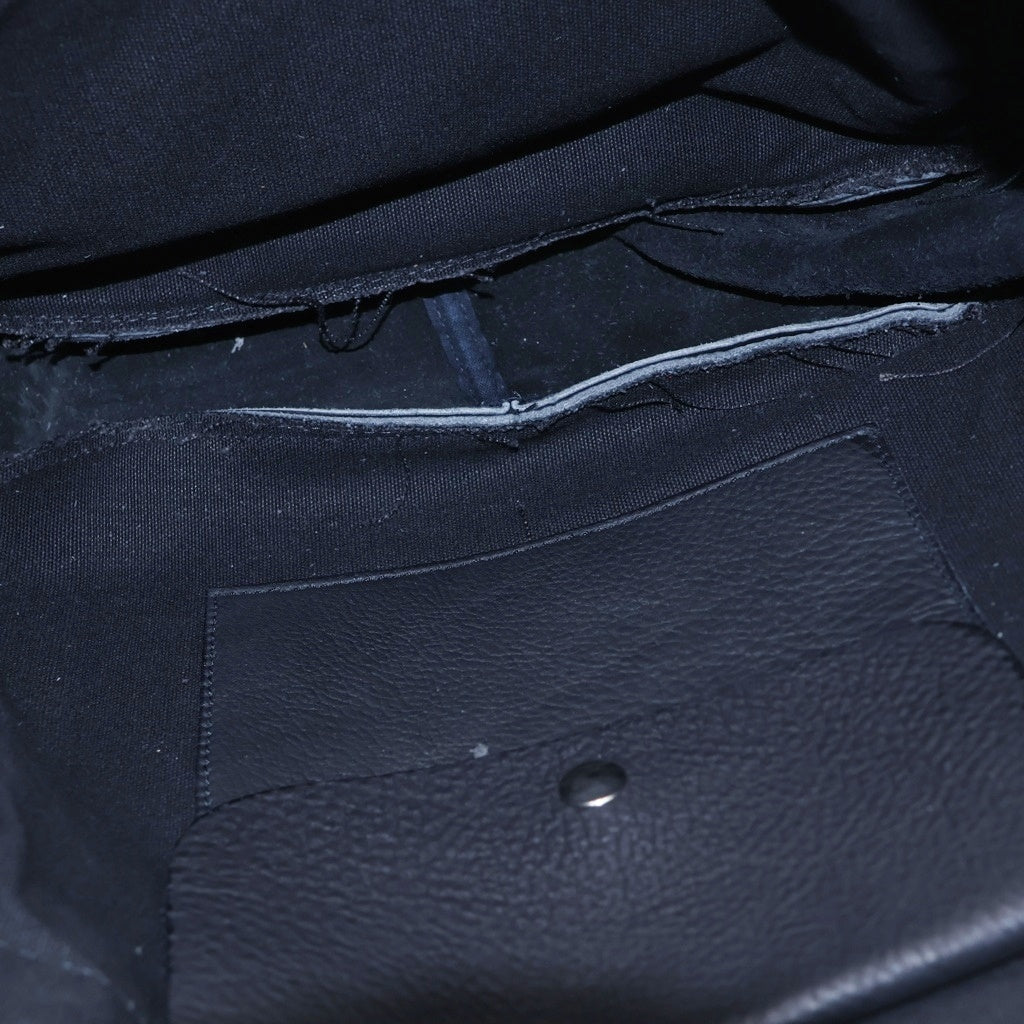 NO BRAND(ノーブランド) BEAVER ROOTS ビーバー ルーツ ロゴワッペン レザーメッセンジャーバッグ ブラック