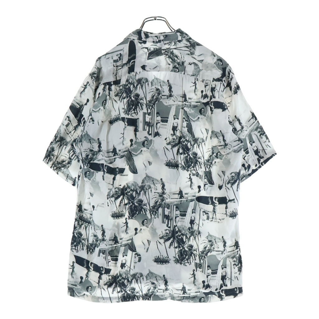 COMME des GARCONS HOMME(コムデギャルソンオム) 05SS AD2004 ビーチプリント ボタンアップ 総柄 レーヨン クルーネック 半袖シャツ