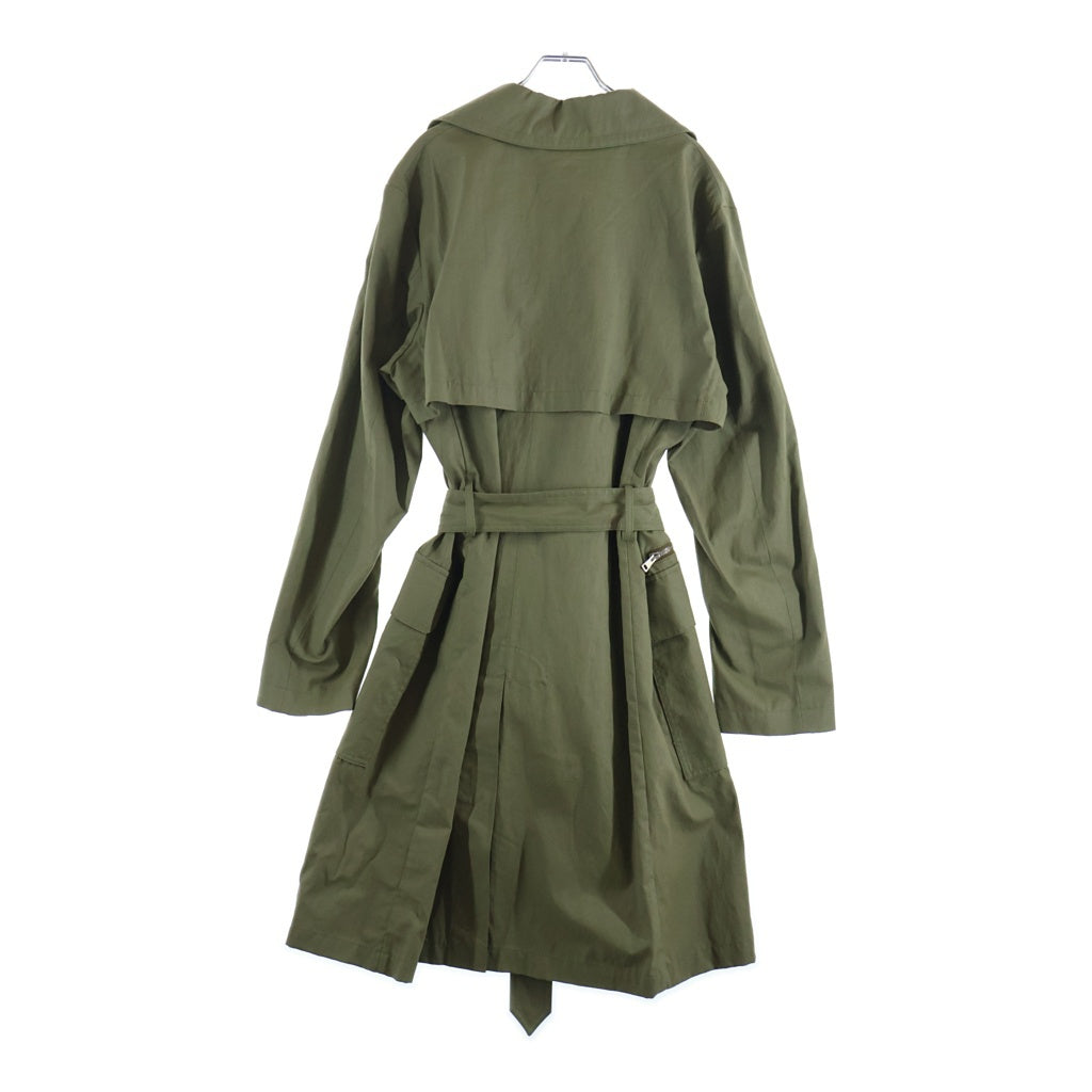 STELLA McCARTNEY(ステラマッカートニー) イタリア製 コットン 比翼開き ボタンアップ テーラードカラーコート カーキ 449751 SIN03