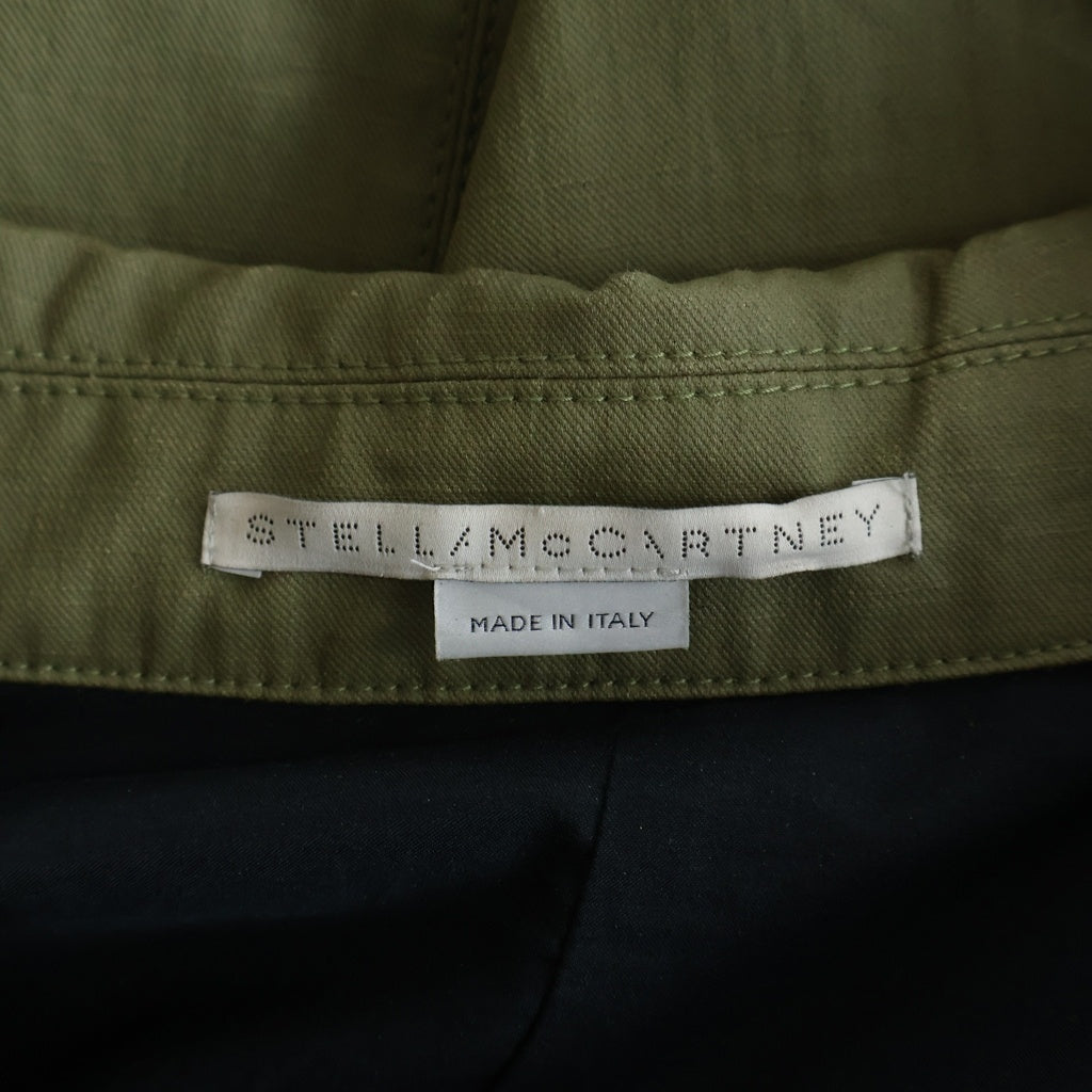 STELLA McCARTNEY(ステラマッカートニー) イタリア製 コットン 比翼開き ボタンアップ テーラードカラーコート カーキ 449751 SIN03
