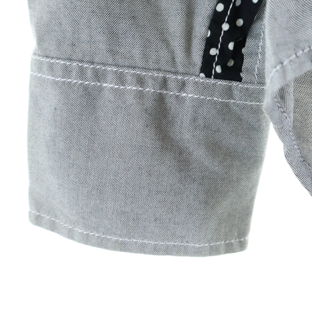 GANRYU(ガンリュウ) 14SS AD2013 パッチワーク コットン ボタンアップ 長袖 シャツジャケット グレー EM-B005