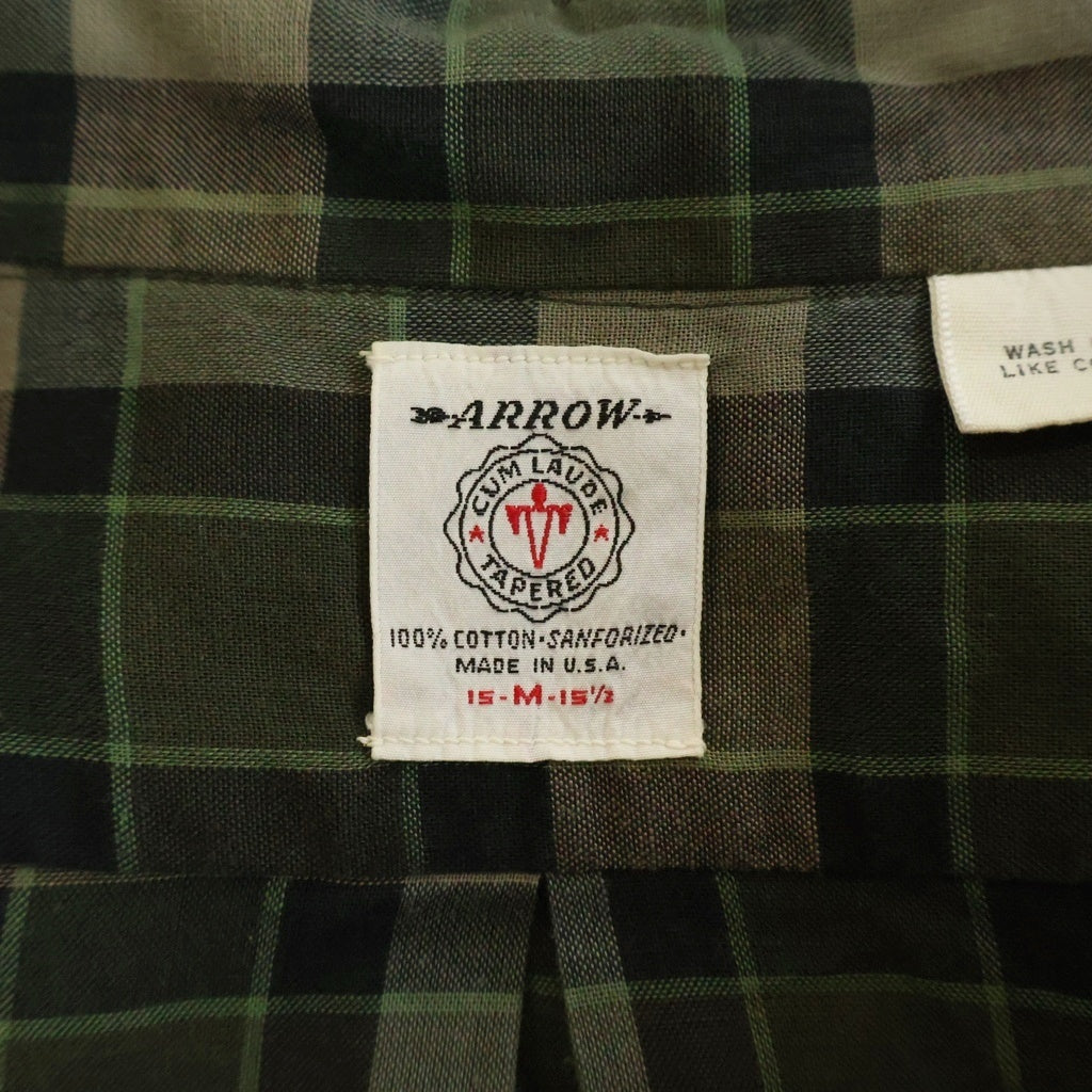 VINTAGE(ヴィンテージ) 60S VINTAGE ARROW アロー ヴィンテージ コットンチェック長袖シャツ グリーン/ブラウン