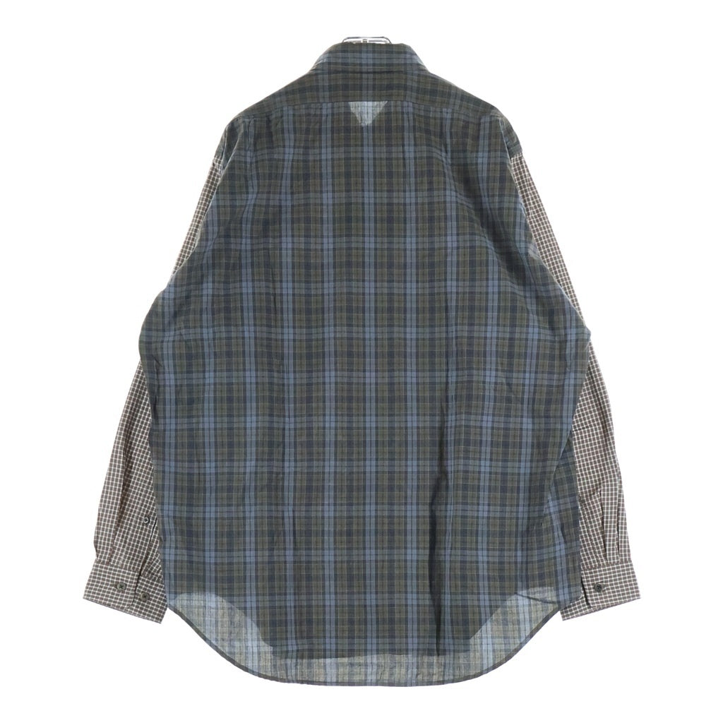 Unlikely(アンライクリー) 26SS Unlikely Work Shirts 2tone アンライクリー 2トーン チェック柄 ワーク長袖シャツ ブラウン U26S-11-0002