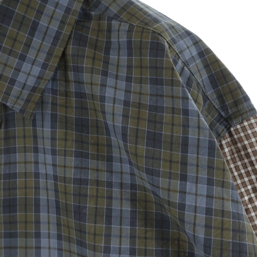 Unlikely(アンライクリー) 26SS Unlikely Work Shirts 2tone アンライクリー 2トーン チェック柄 ワーク長袖シャツ ブラウン U26S-11-0002