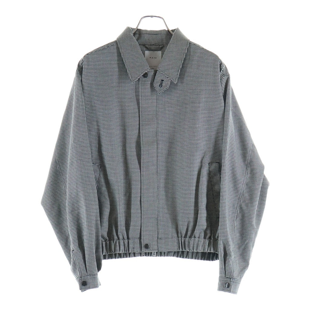 NO BRAND(ノーブランド) KAJA カジャ HOUNDSTOOTH HARRINGTON JACKET 千鳥格子柄 スイングトップ ジャケット ブラック 20269159