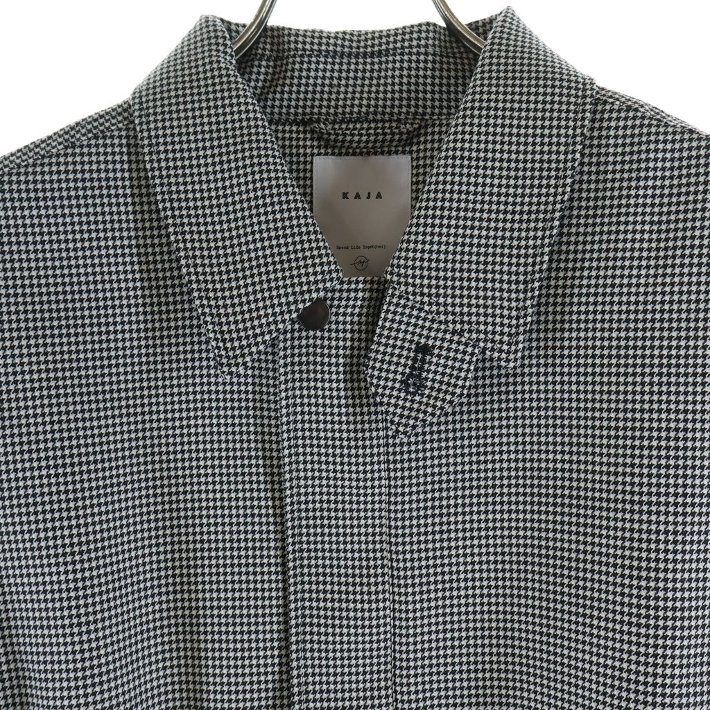NO BRAND(ノーブランド) KAJA カジャ HOUNDSTOOTH HARRINGTON JACKET 千鳥格子柄 スイングトップ ジャケット ブラック 20269159